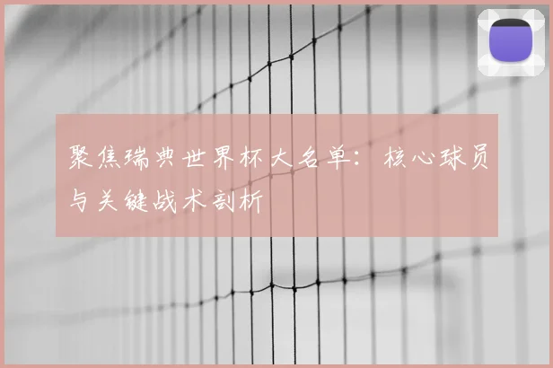 聚焦瑞典世界杯大名单:核心球员与关键战术剖析